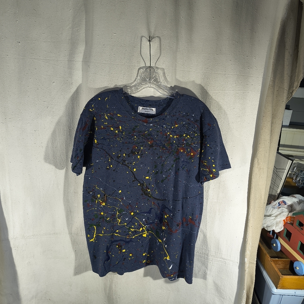 Unisex Size Medium Blue Ss T Shirt With Unique Street Wear Art By Timothy Design